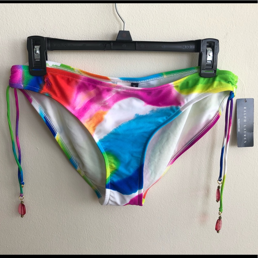 Ralph Lauren Rainbow Tie-Dye Bikini Bottoms Size Large